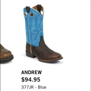 Justin Boots Kids Teal Andrew Boot
